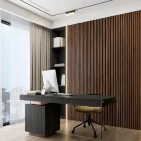 Copenhagen Full Height Wood Slat Wall Panels 2