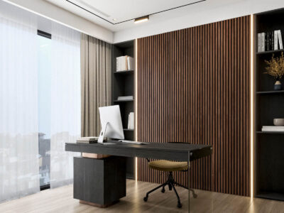 Copenhagen Full Height Wood Slat Wall Panels 16