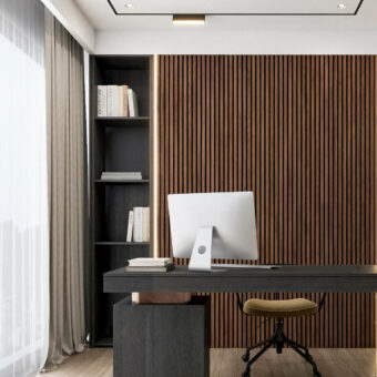 Copenhagen Full Height Wood Slat Wall Panels