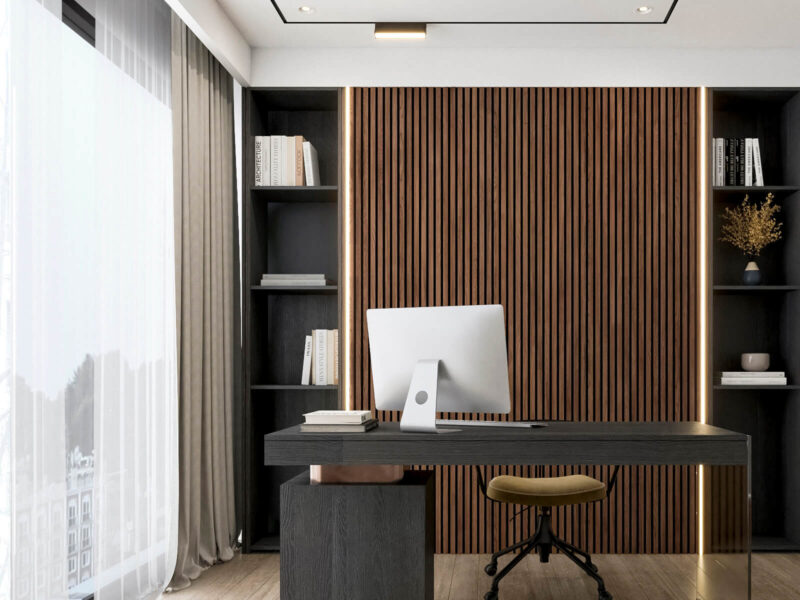 Copenhagen Full Height Wood Slat Wall Panels