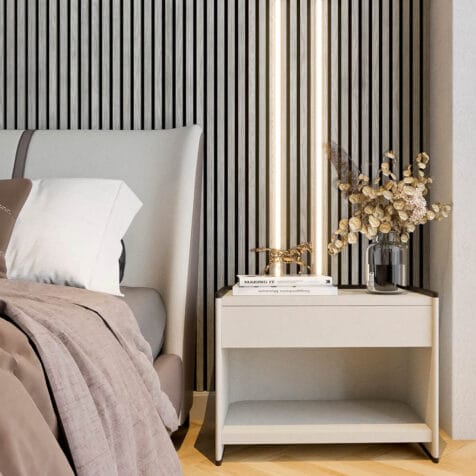 LED lightning accent wall for bedroom