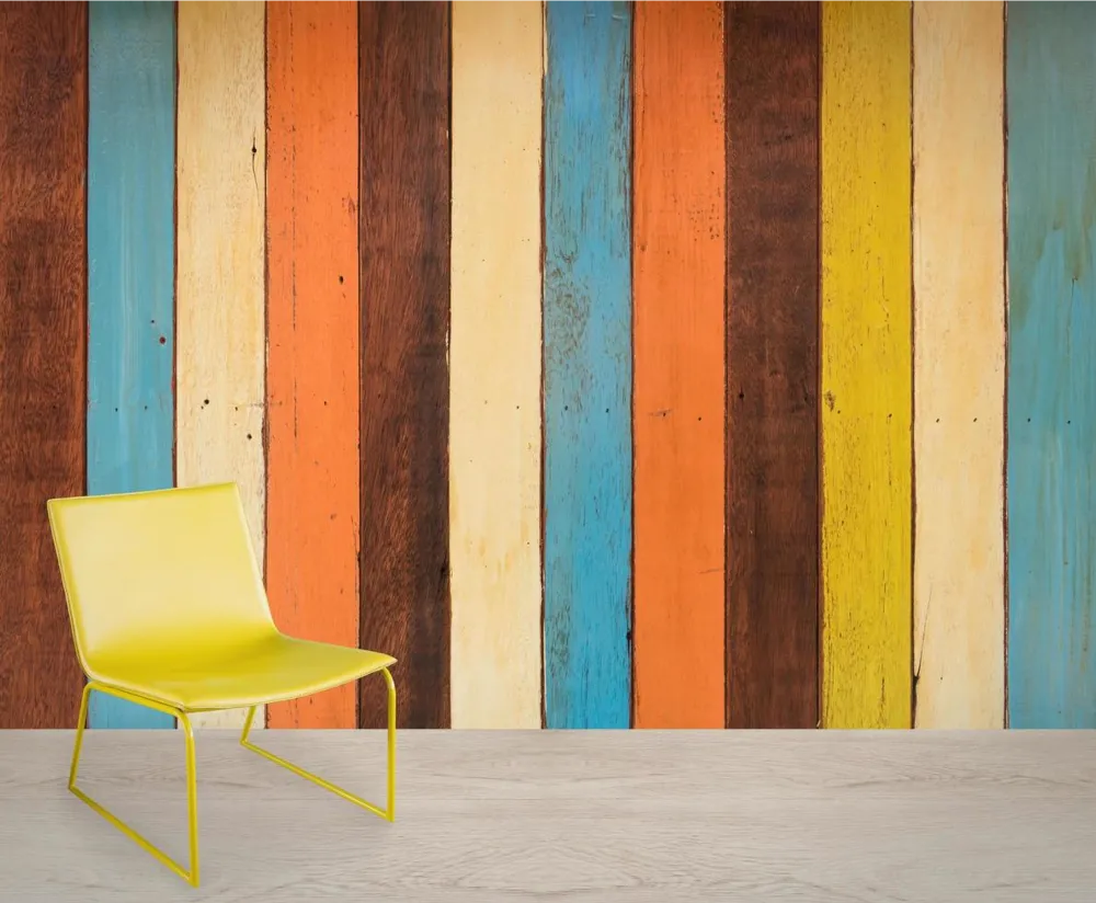 7. Multi-Color Pallet Wood Wall