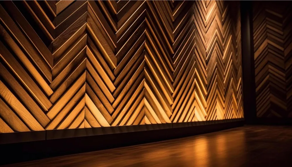 8. Herringbone Pattern Wood Wall