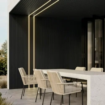 Matte Black Exterior Slat Wall Panels