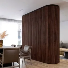 1″ Half-Round Walnut Tambour Wood Panels 2