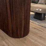 Walnut tambour wood paneling for curve surface