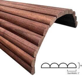 1″ Half-Round Walnut Tambour Wood Panels 5