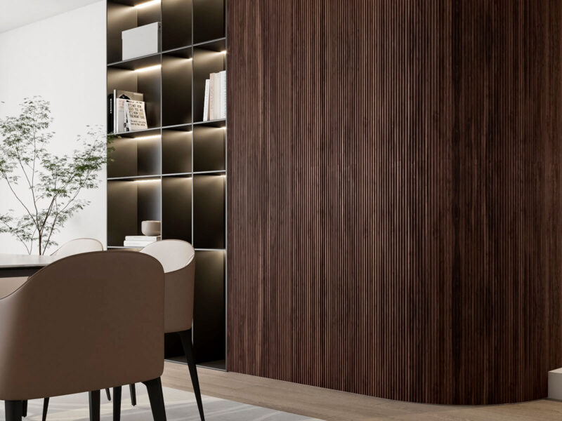 100% real walnut flexible wood tambour panels for modern intrerior design