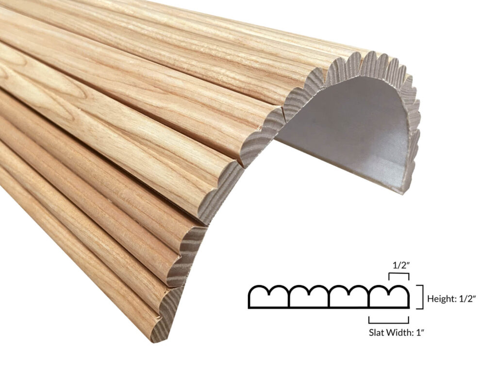 1/2" Half-Round White Ash Tambour Wood Panels 13