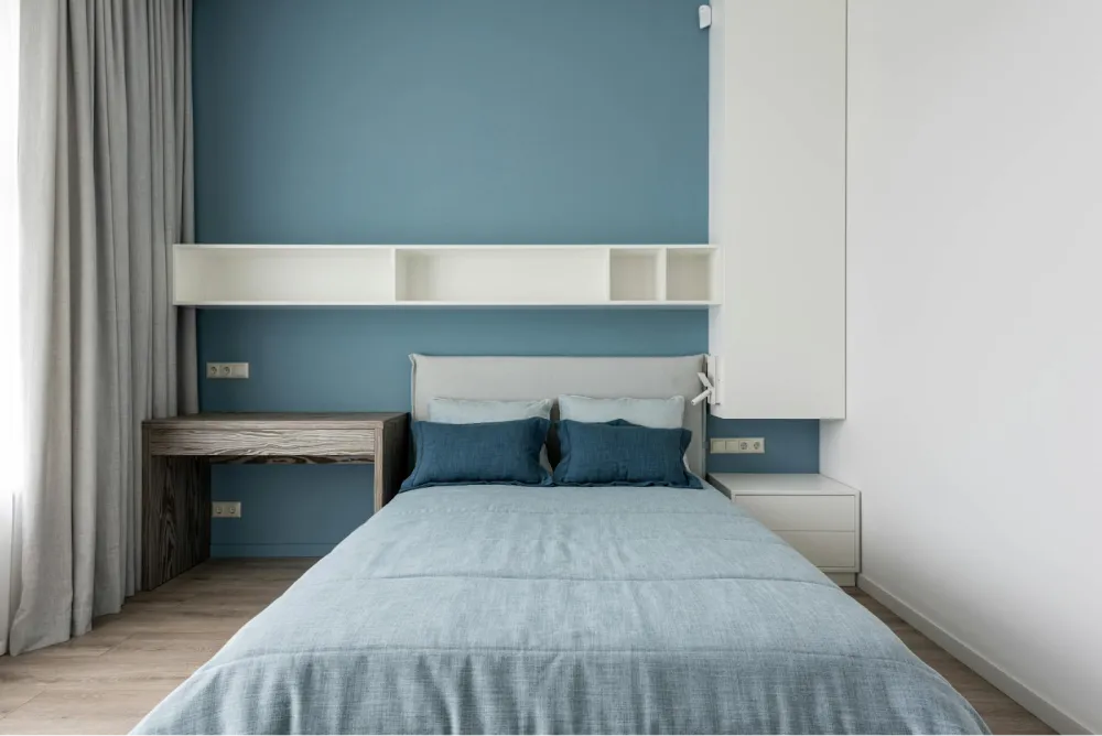 Blue And White Accent Wall