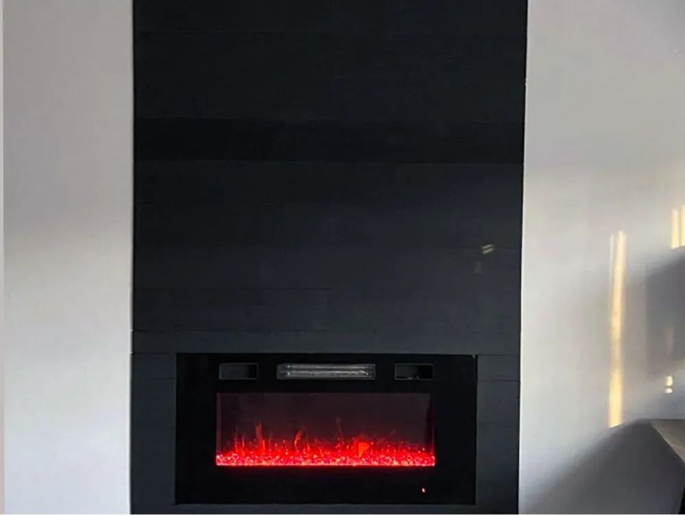 4. Black Fireplace Background