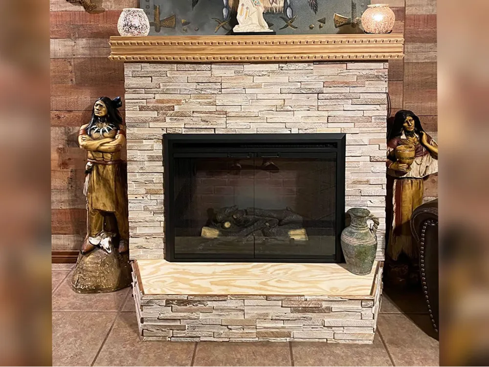 5. 3D Wood Panels For Electric Fireplaces