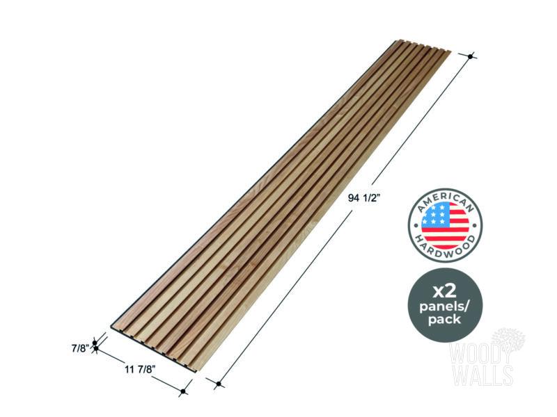 White Ash Fluted panels, 100% American Ash hardwood panels size