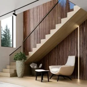 Walnut Extra Long Wood Slat Wall Panels 2