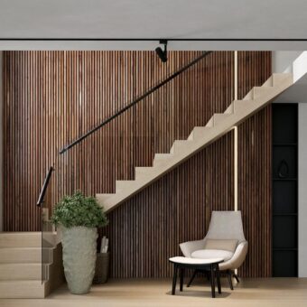 Walnut Extra Long Wood Slat Wall Panels