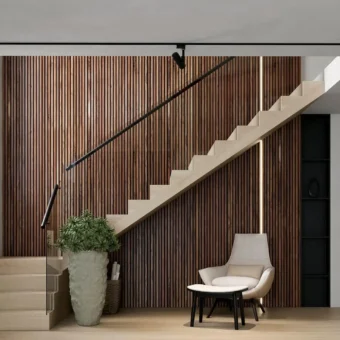 Walnut Extra Long Wood Slat Wall Panels