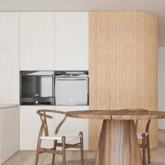 White Ash Concave Tambour Wood Panels