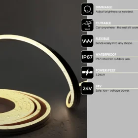 Outdoor LED Strip Light Kit for Exterior Slat Wall 3
