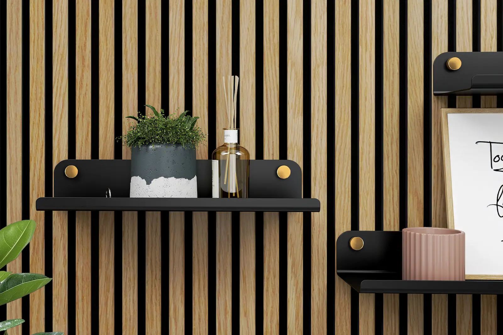 Black Metal Shelf for Slat Wall